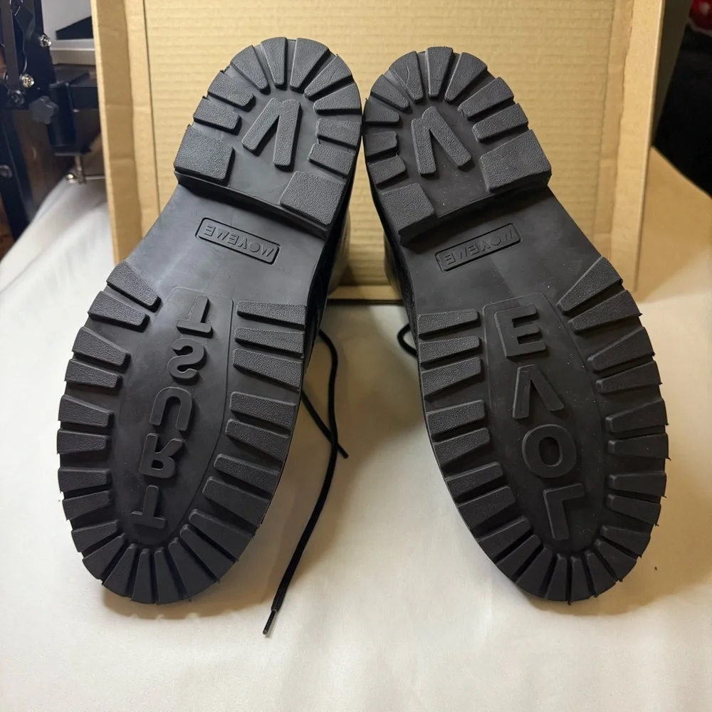 VELDSKOEN Move Me Ranger Boot Black Leather Black Sole Men’s 7 Women’s 9 EU 40 - Picture 6 of 16